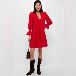 Tuckernuck POMANDER PLACE Red Crepe Kenzo Dress size XS
